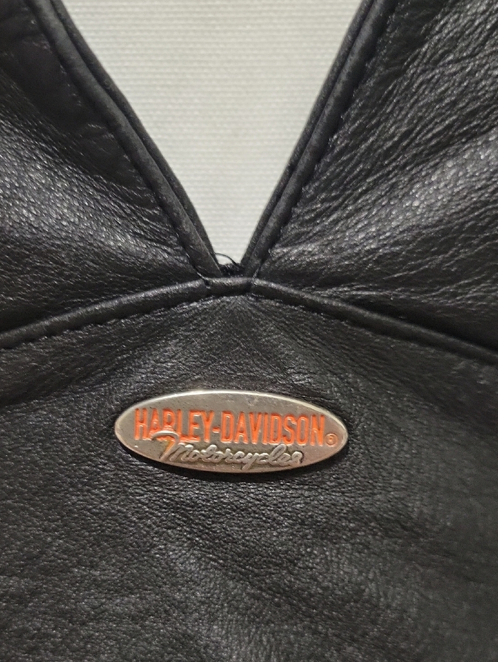 Harley-Davidson Women's 4 Black Leather Racer Back Cropped Top - Picture 3 of 11